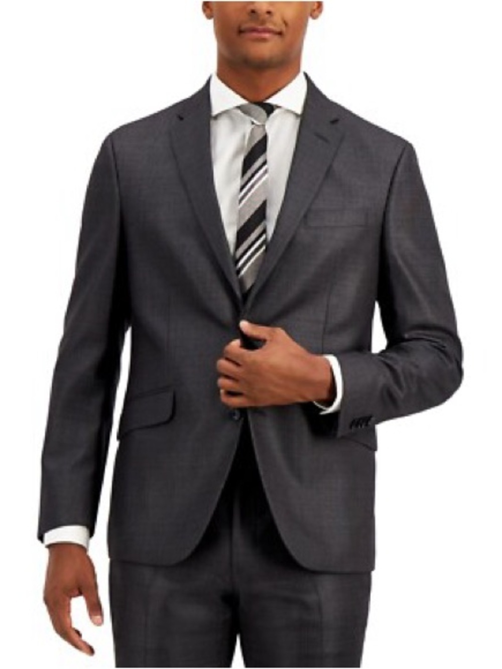 New Kenneth Cole Dark Gray Two-Button Suit